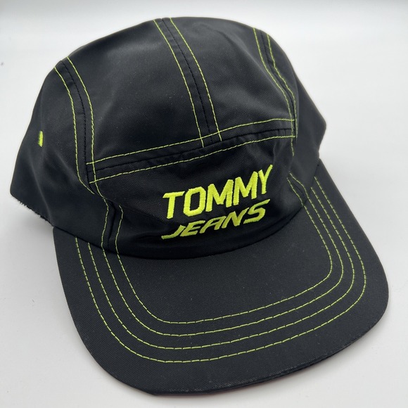 Vintage Tommy Hilfiger Jeans 5 Panel Nylon Cycling Sailing Adjustable Hat Cap - Picture 1 of 5